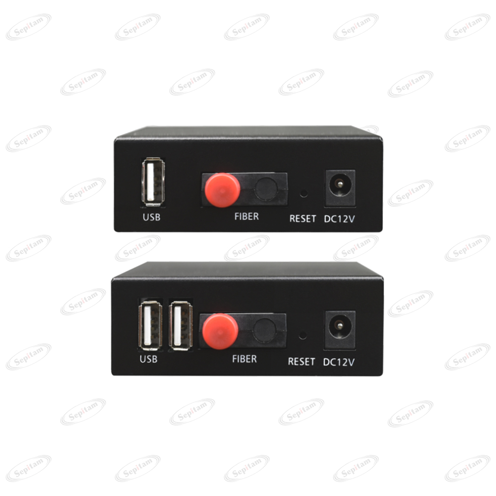 مبدل 1 کانال HDMI به همراه دو پورت USB بر روی فیبر نوری  (مدل: Sepitam-1HD2U1A-FC-T/R)