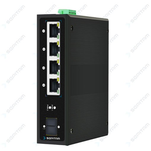 سوئیچ صنعتی PoE دارای 4 پورت 1Gbps PoE RJ45 و 1 پورت آپلینک 1Gbps SFP ( مدل: Sepitam-PI104G-F-bt )