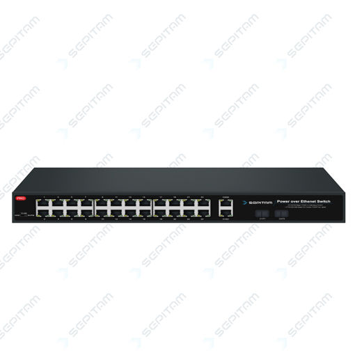 PoE سوئیچ Indoor/Outdoor با 24 پورت 10/100Mbps و 2 پورت آپلینک Combo/TP SFP ( مدل: Sepitam-PS224E-DC )