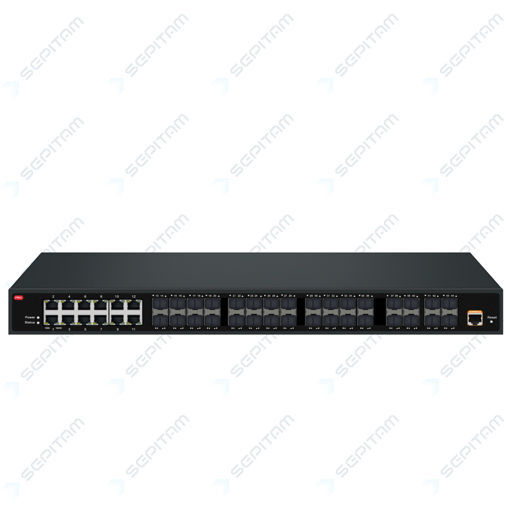 سوئیچ فیبر Indoor/Outdoor مدیریتی با 28 پورت 1G SFP و 12 پورت آپلینک 1G RJ45 و 4 پورت آپلینک 10G SFP ( مدل: Sepitam-FS1628F-12GQXM )
