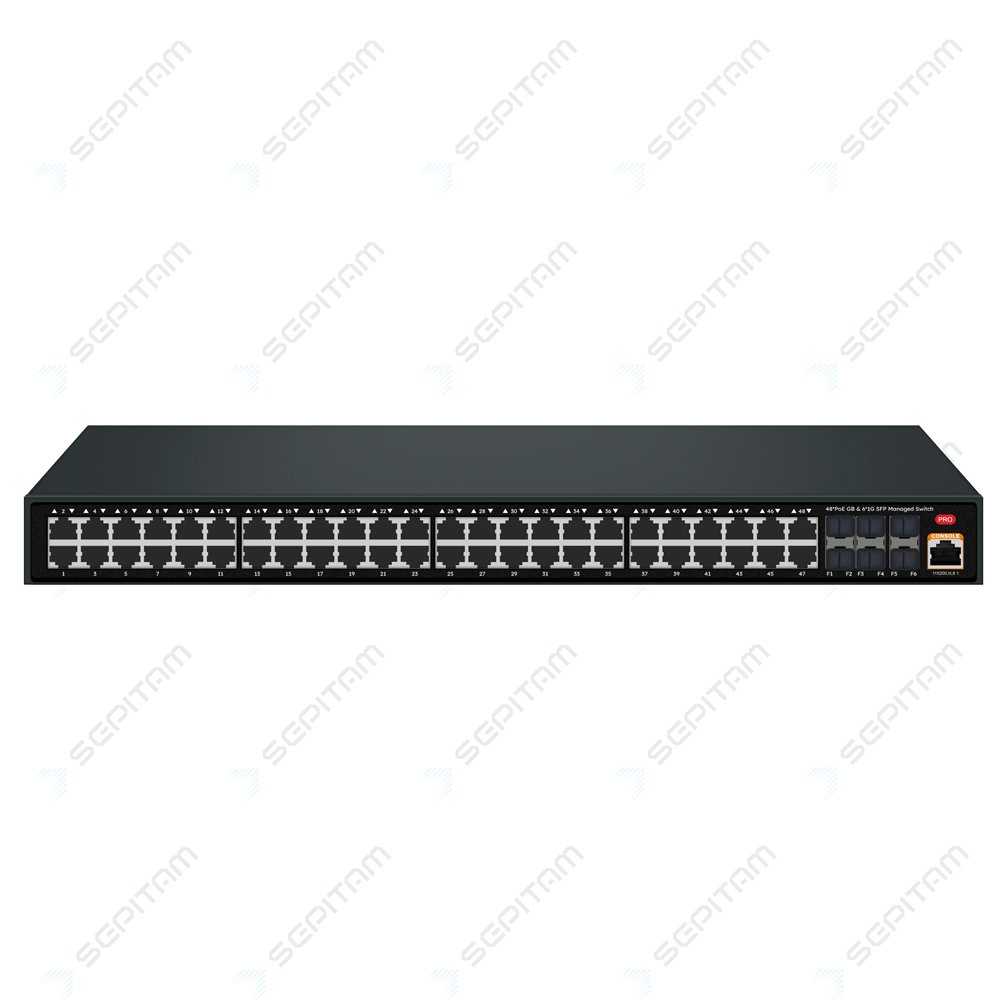 سوئیچ شبکه مدیریتی Sepitam-PS424G-QXM-L3 با پورت‌های PoE و آپلینک ۱G