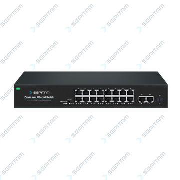 سوئیچ PoE ۱۶ پورت سپیتام با ۲ پورت آپلینک گیگابیت و ۱ پورت SFP مدل Sepitam-PS316E-DGF-ECO